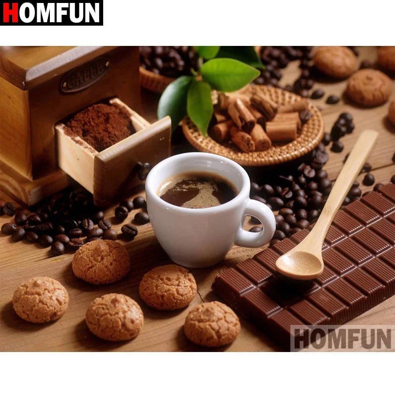 Алмазная 5D Вышивка HOMFUN сделай сам полноразмерная картина кофе пейзаж