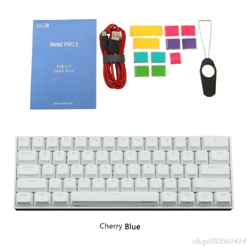60% Mechanical Keyboard Bluetooth 4.0 Type-C RGB 61 Keys Cherry Blue Red Switch N02 20 Dropshipping
