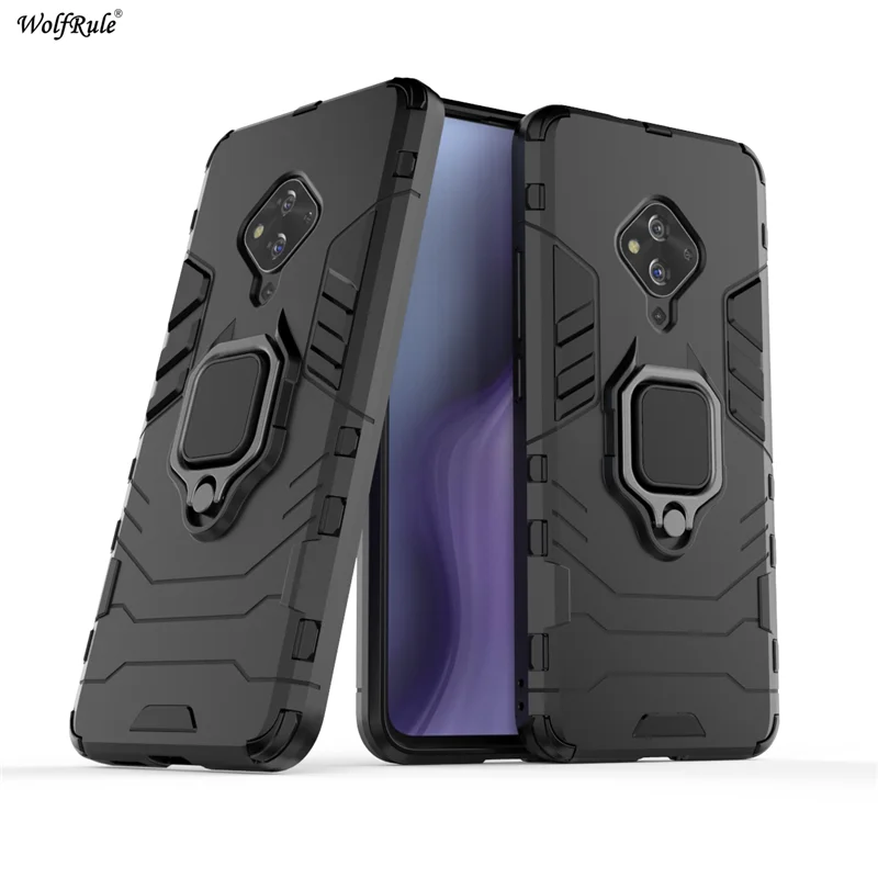 

For Vivo S5 Phone Case TPU Hard PC For Vivo S5 Case Ring Holder Stand Magnetic Armor Case For Vivo S5 V1932A V1932T Funda 6.44"