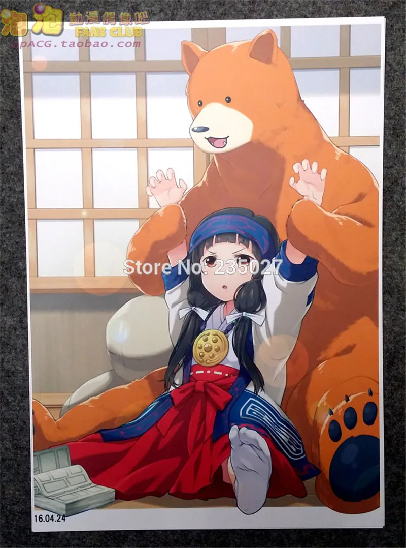8 pcs/set Anime Girl Meets Bear poster Machi Amayadori Kumamiko wall pictures room stickers toys for gift | Игрушки и хобби