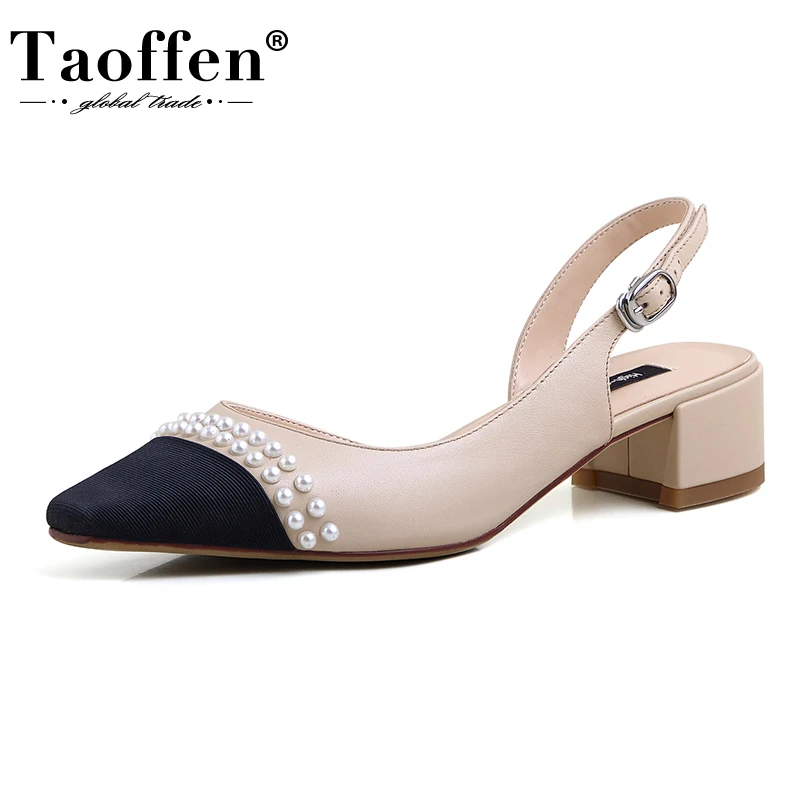 

Женские разноцветные босоножки из натуральной кожи TAOFFEN, элегантные летние туфли для вечеринок, повседневная обувь, Размеры 33-40