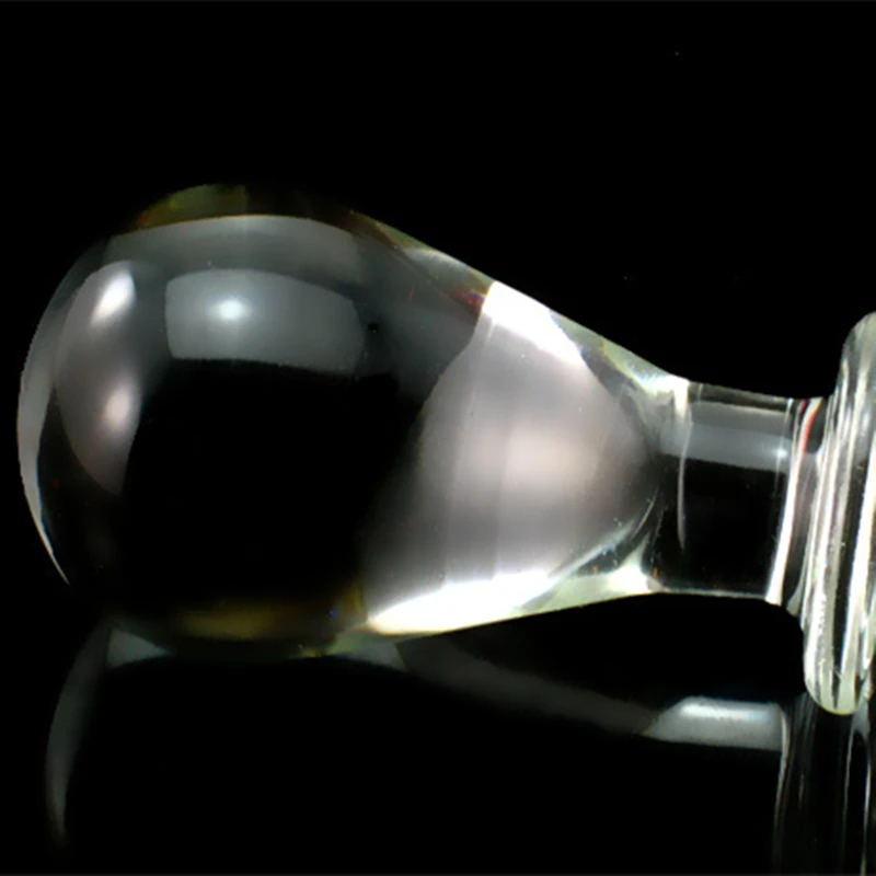 Унисекс! Большой гриб Стекло анальная пробка анальный массаж простаты