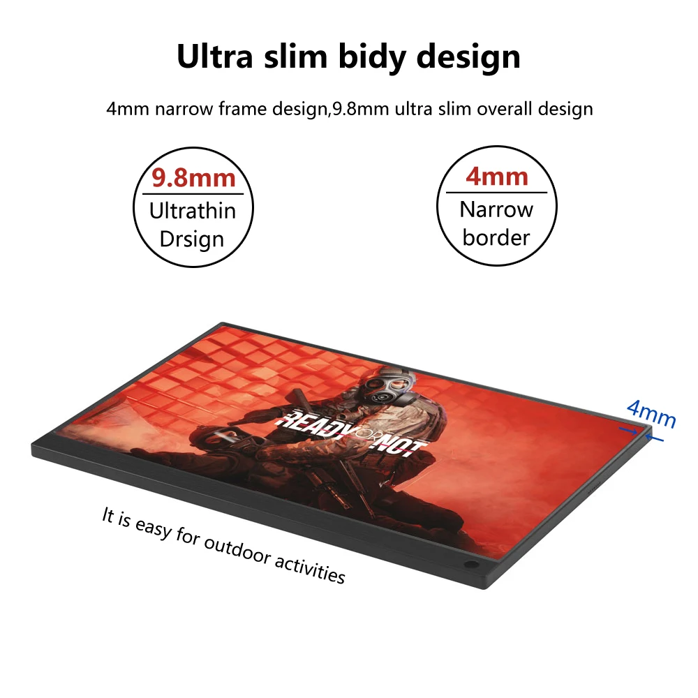 Портативный ЖК монитор PORPOISE 15 6 &quot тонкий hd usb type c hdmi для ноутбука телефона xbox