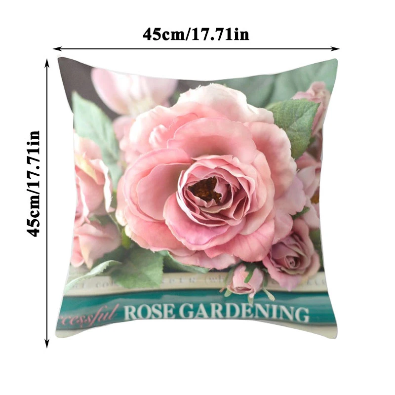 

Vintage Rose Series Pillow Cover Home Sofa Back Cushion Throw Case Flower Pillowcase For Bedroom Home Office Decorative