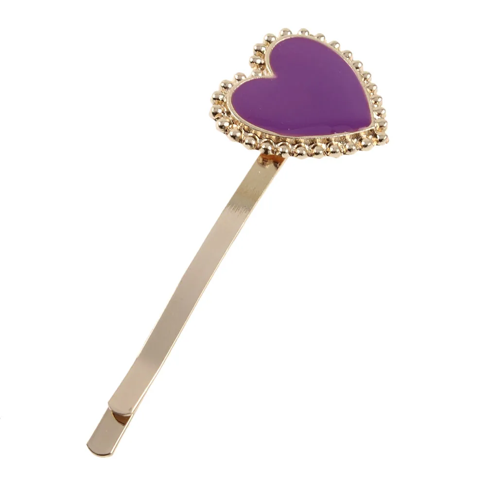 Стильные металлические заколки для волос в форме сердца стиле платья простые