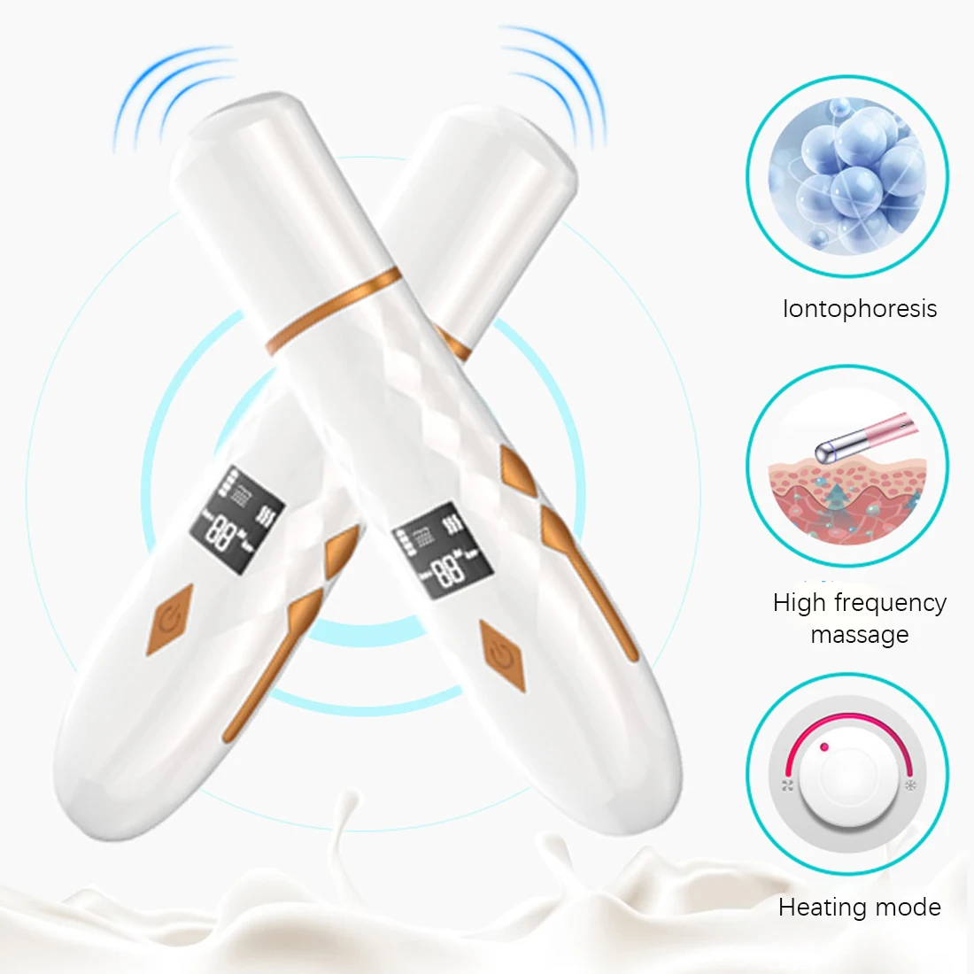 

Hot selling Unique ultrasonic skin cleaner heated facial cleaning machine, facial pore cleaner, beauty health skin care tool