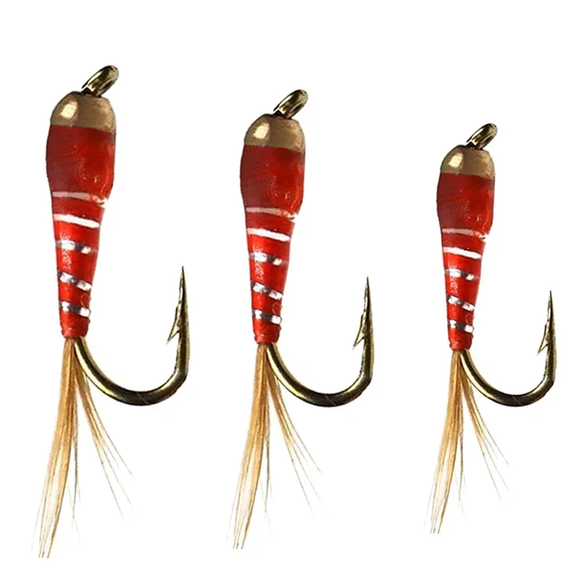 

4 Styles 3 Sizes Nymph Trout Fly Fishing Lure Dry / Wet Flies Nymph Artificial Ice Fishing Lures