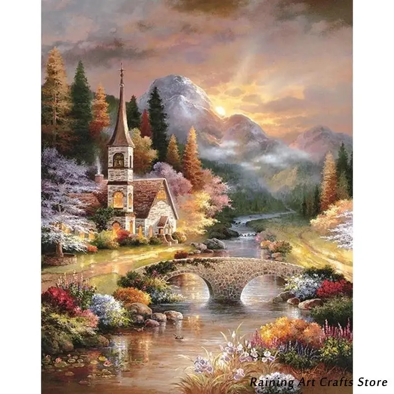 

Sale 5D Diy Diamond Painting Embroidery Full Square Round Drill Cross Stitch Kits Landscape Mosaic Pictures Home Decor Gift
