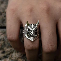 the ring mask japanese cool hannya devil statement rings for men gothic jewelry heavy metal black biker style for men