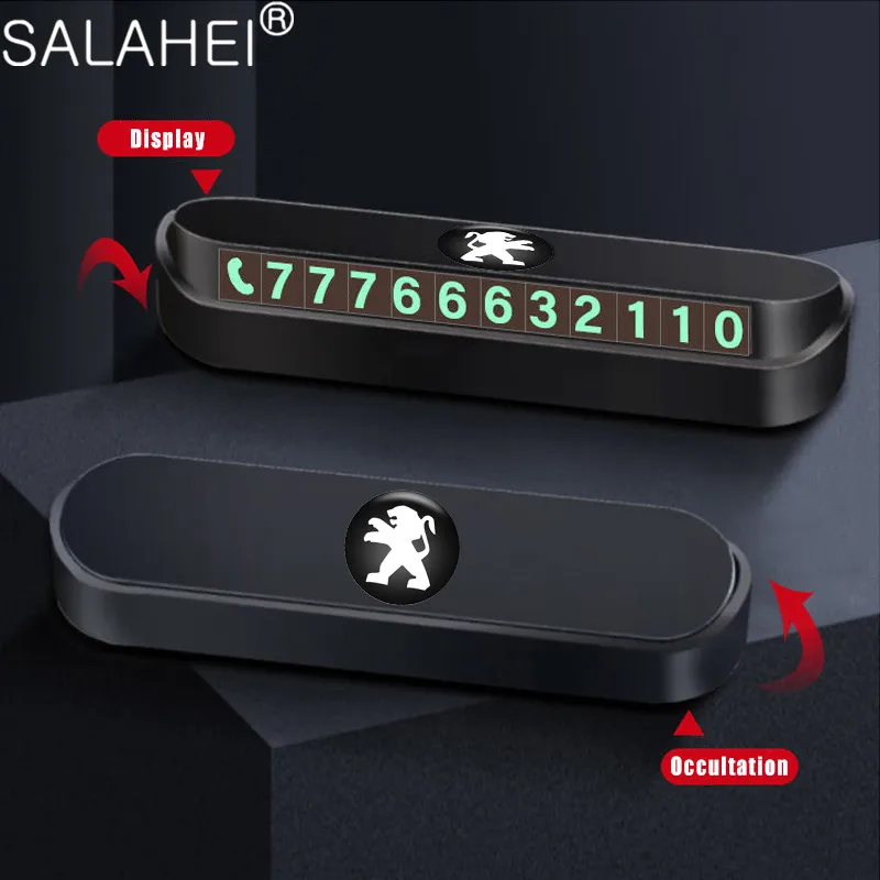 

Car Temporary Parking Card Phone Number Stickers Card Plate For Peugeot 206 207 306 307 408 Auto Interior Accessories Styling