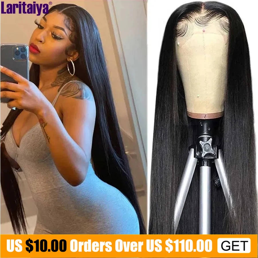 Peruvian Transparent 5x5 Lace Closure Wig Straight Lace Front Human Hair Wigs For Black Women 30 Inch T Part Lace Front Wig