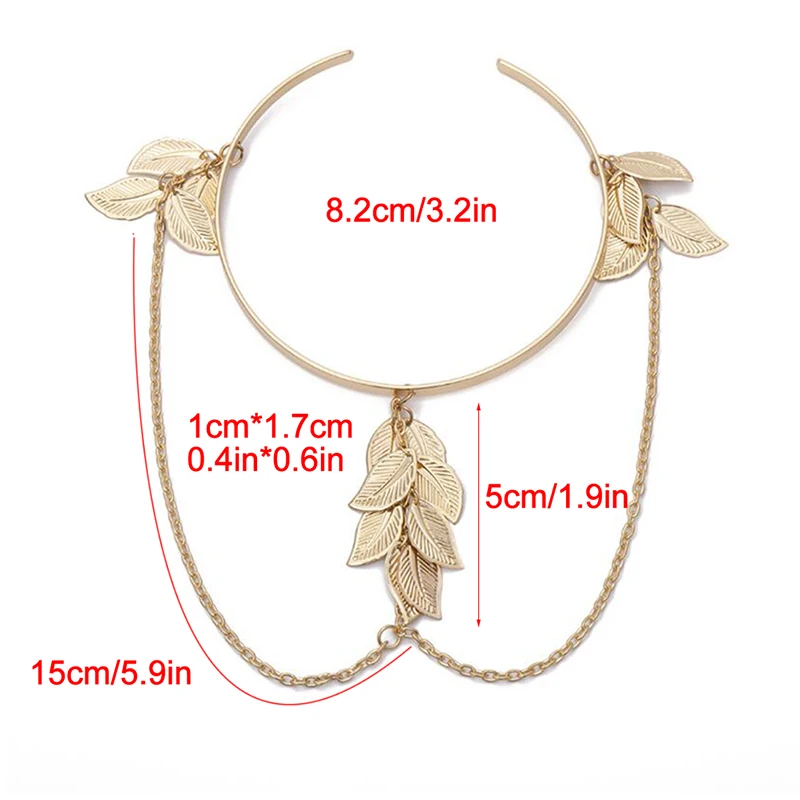 

Boho Retro Leaves Upper Cuff Bangle Armband Arm Slave Chain Bracelet Jewelry