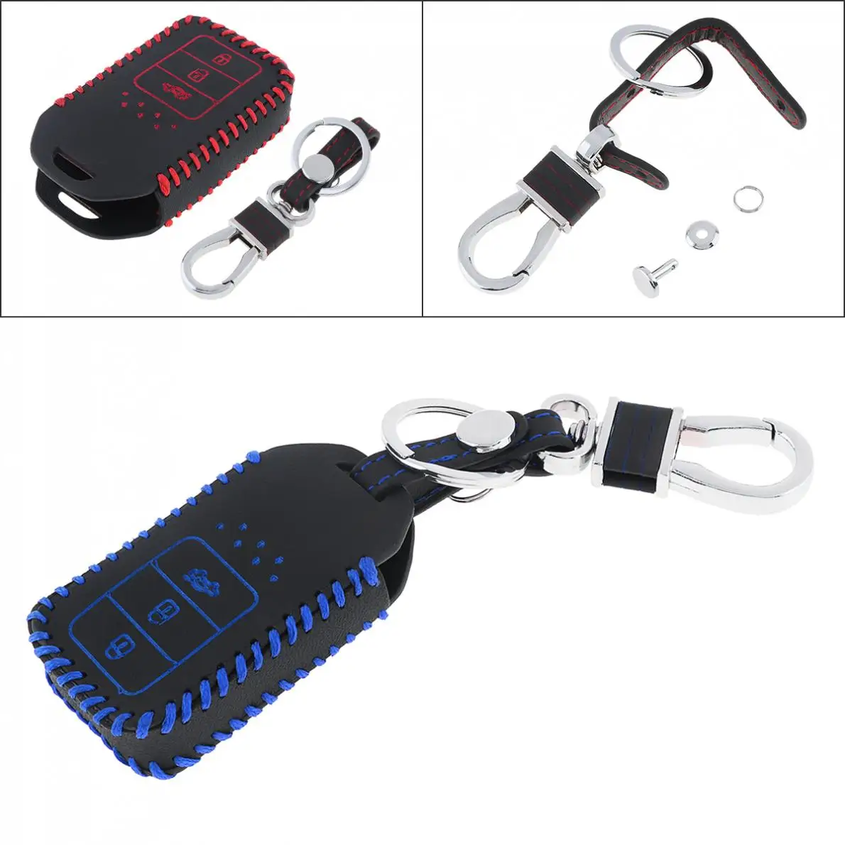 3 кнопки кожаный чехол для ключа автомобиля защитный с подвесной пряжкой Honda Vezel