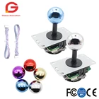 Из 2 предметов копия Sanwa 5Pin 8Way Высокое качество Джойстик набор сделай сам для аркадных игровых автоматов покрытие Multi Цвет хром красные, синие