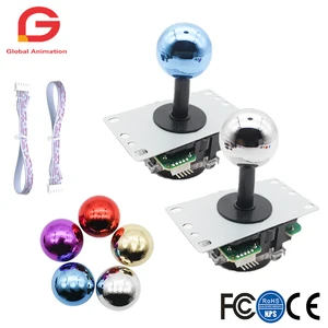 Из 2 предметов копия Sanwa 5Pin 8Way Высокое качество Джойстик набор сделай сам для аркадных игровых автоматов покрытие Multi Цвет хром красные, синие