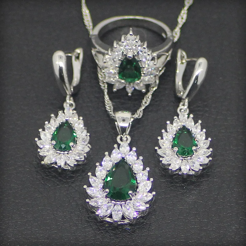 Комплект из колье серёг и кольца серебра 925 пробы|jewelry sets for women|silver jewelry setsterling silver