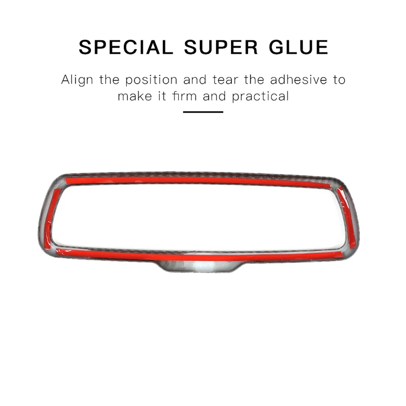 

Carbon Fiber Interior Rearview Mirror Cover Trim for Dodge Challenger 2015-2019