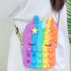Новинка, симпатичная сумка-мессенджер Giand Xxl с единорогом, поп-туманом, игрушка-антистресс, детская игрушка-бумажник, кошелек для девочек, сумка через плечо