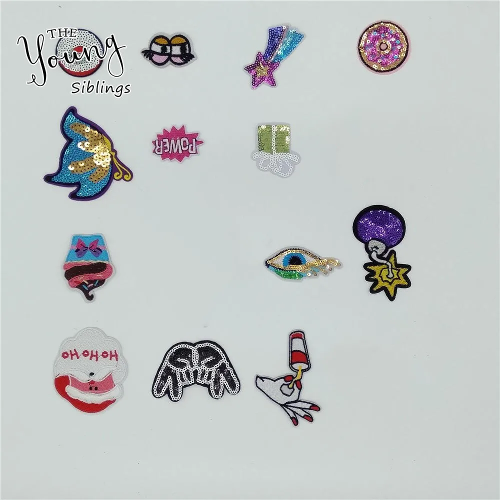 Модный стиль Детский Патч расплавленный клей блестки аппликация вышивка сделай