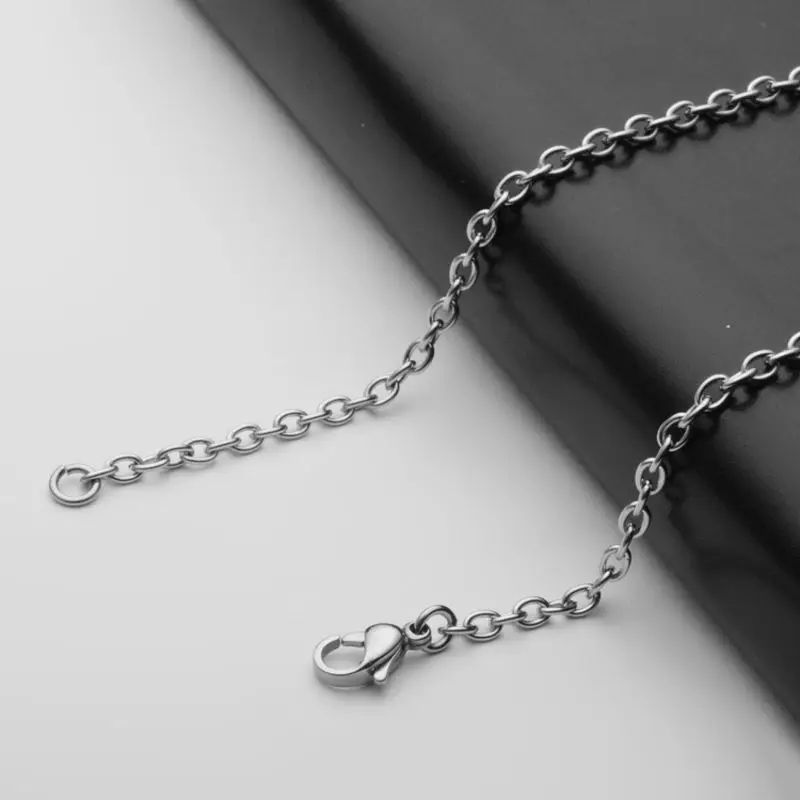 O Chain 50, 60, 70, 80 см, серебряный тон, Мужская коробка с драконом, из бисера, змея, длинное ожерелье из нержавеющей стали, цепочка для подвески, Женские Ювелирные аксессуары - Окраска металла: O Chain
