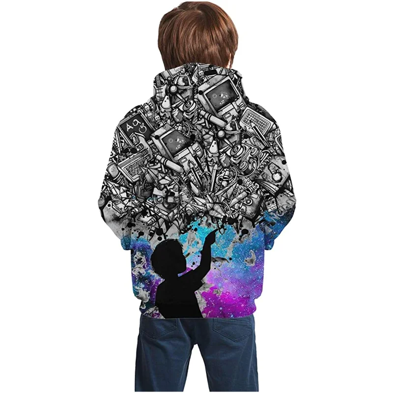 

Youth Hoodie Boys & Girls Kids Sweatshirt 3D Exquisite Printed Pullover Sweater retro t shirt harajuku
