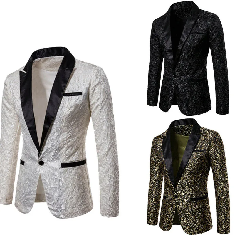 Мужские Роскошные блестящие классические блейзеры пиджак для вечерние костюмы