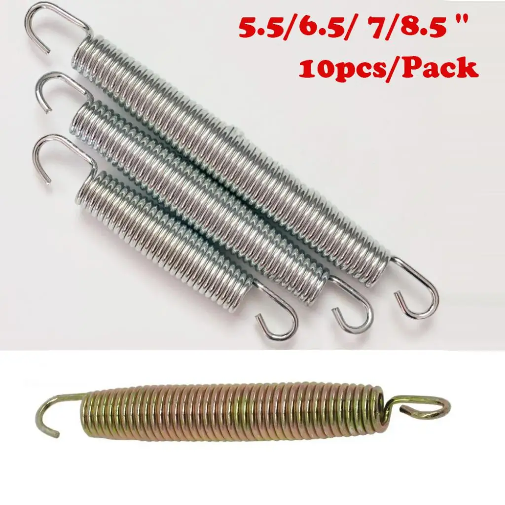 

10 шт. стальные хромированные батутные пружины, сменные Пружинные аксессуары 5,5/6,5/7/8.5 дюймов