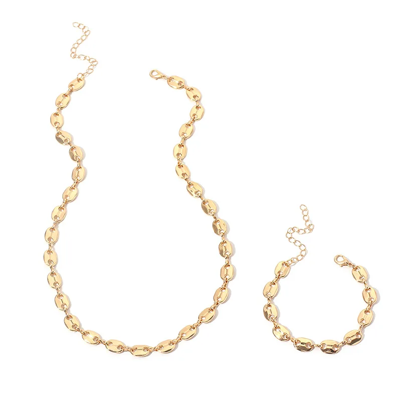 WGOUD Fashion Gold Color Novely Metal Charm Choker Necklace New Design Exaggerated Texture Chains Women Gift | Украшения и