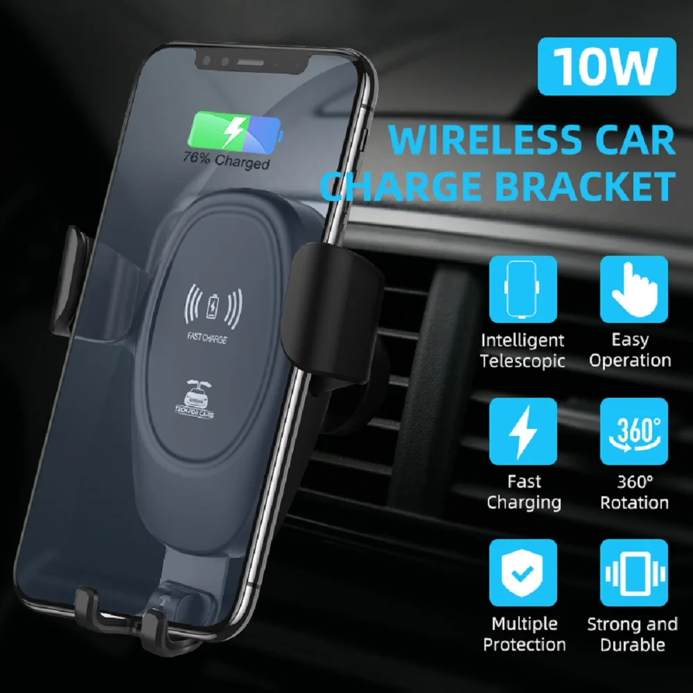 10W Wireless Car Charge Bracket Air Outlet Bracket Fast Char