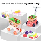 28 шт.компл. детская большая тележка для супермаркета Тележка для покупок автомобиль искусственная фруктовая еда ролевая игра домик для девочек