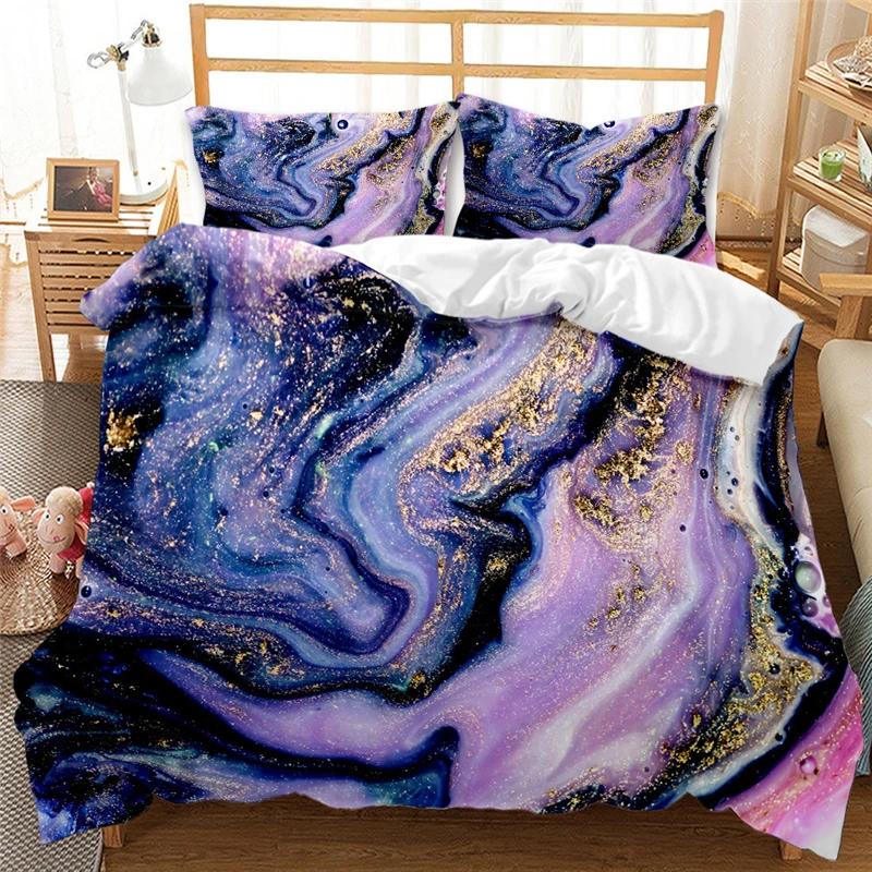 

3D Artistic Pattern Printting Bedding Set Sea Waves Comforter Quilt Cover Super Soft Duvet Cover Set
