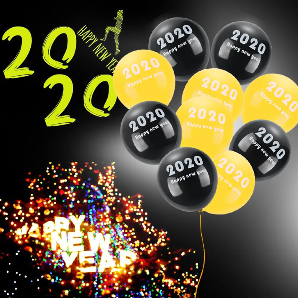10 шт Воздушные шары Рождество Новый год Украшение воздушные 2020 счастливый новый