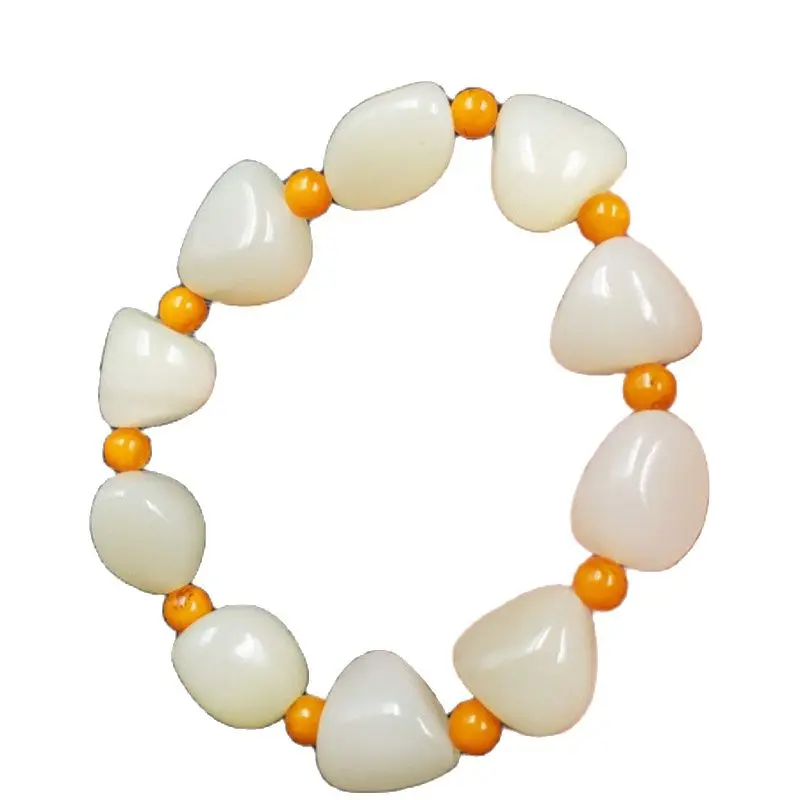 

Природный нефрит Синьцзян белый нефритовый браслет желтый белый камень нефритовый браслет