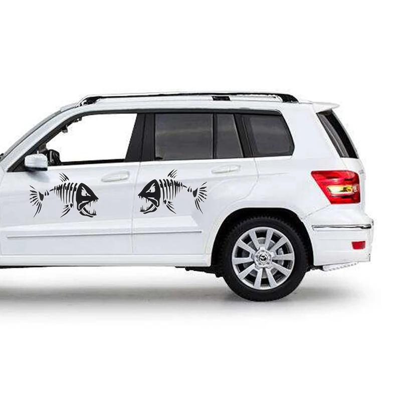 2 шт. рыбы зубы стикеры со ртом Скелет наклейки с дизайном Графика аксессуары для