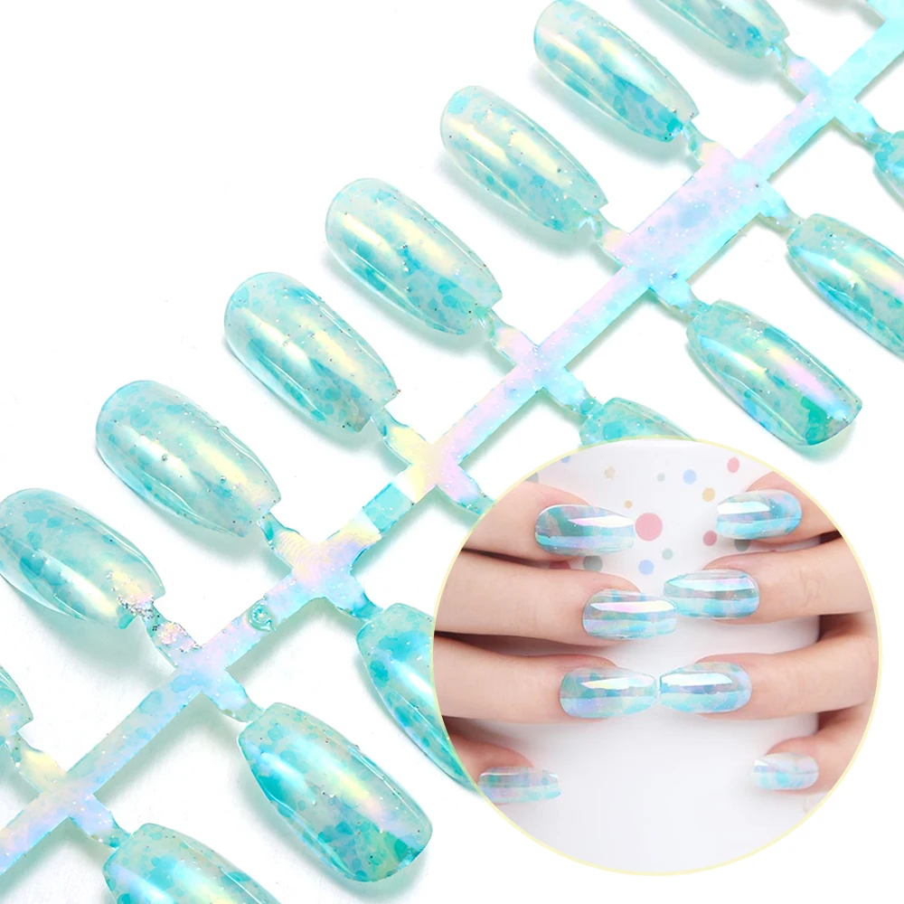 24 шт нейтральные цветные акриловые ногти квадратные наконечники шармы для