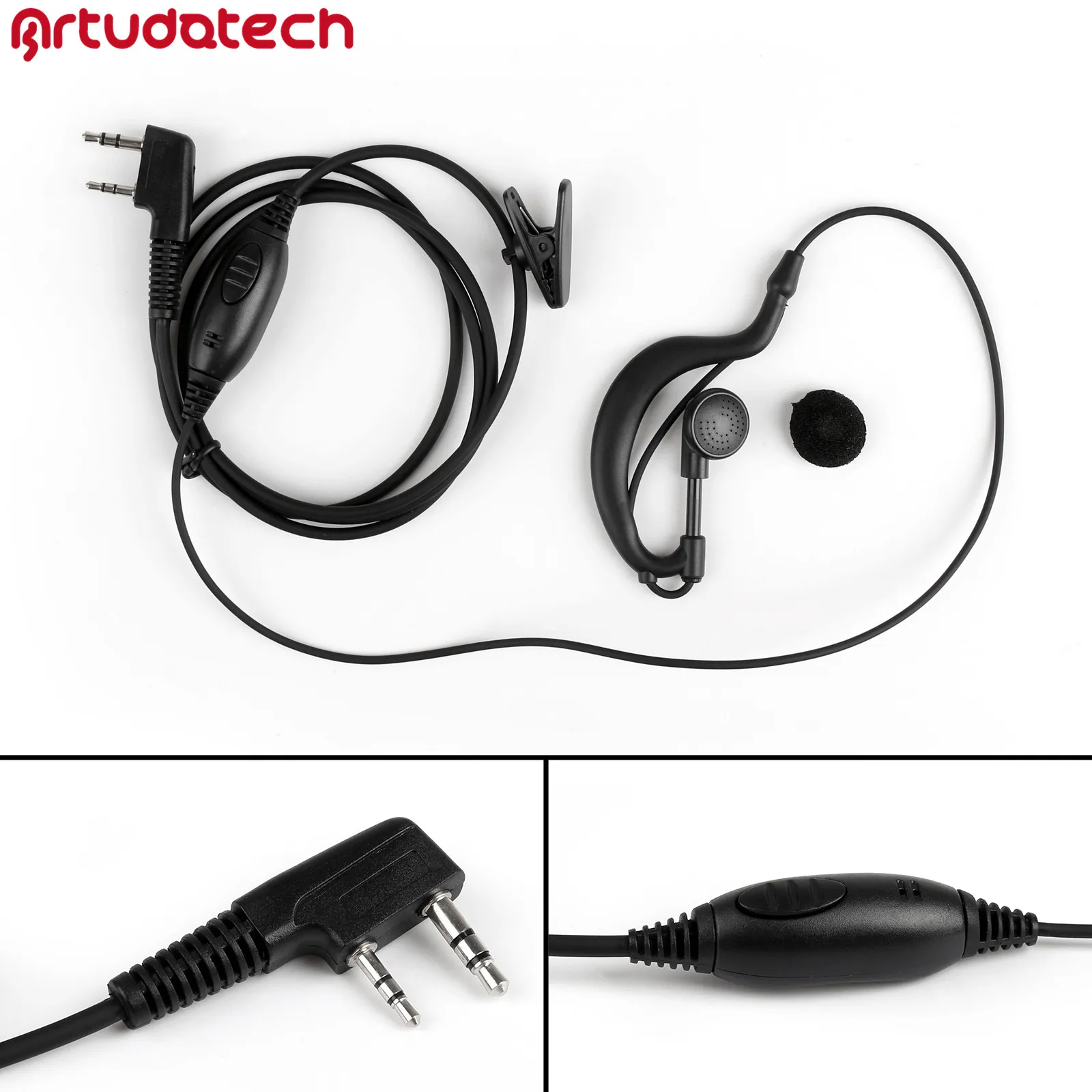 

Artudatech для Kenwood TK-378 TK-378G TK-3107 TH-D7 TH-D7A 2 Pin G-в форме гарнитура PTT