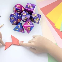 two color multi sided dice 7 pcs with bag box role board table game christmas entertainment toy game playing gift for chil g2h1
