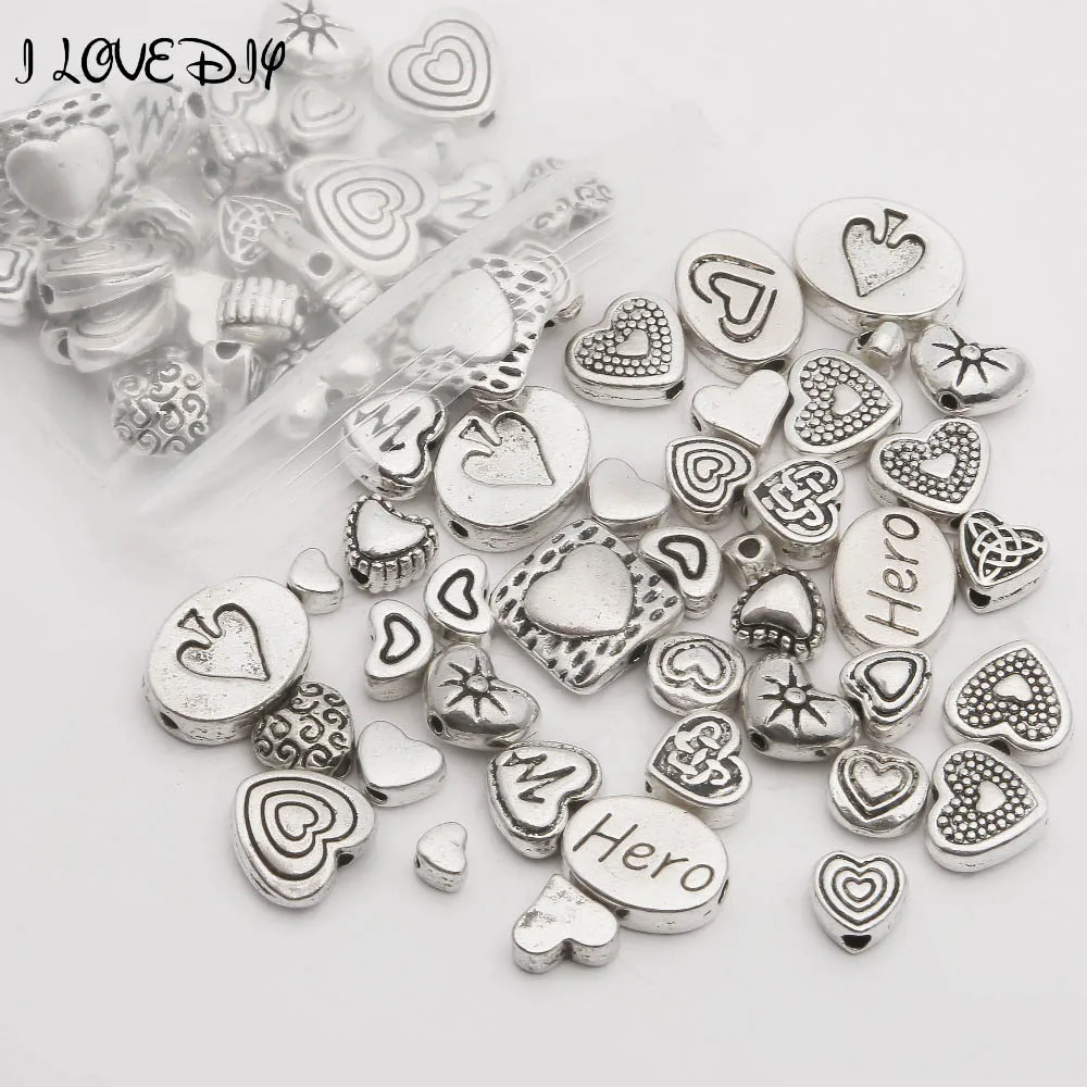 Смешанный размер цинковый сплав сердце свободный Φ очарование для изготовления