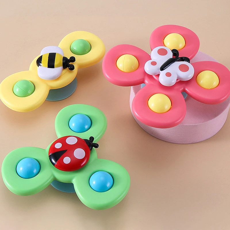 

Insect Rotary Music Sucker Fingertip Gyroscope Children's Finger Toy Tricolor Insect Flower Rotating Bath Baby Ringing Bell