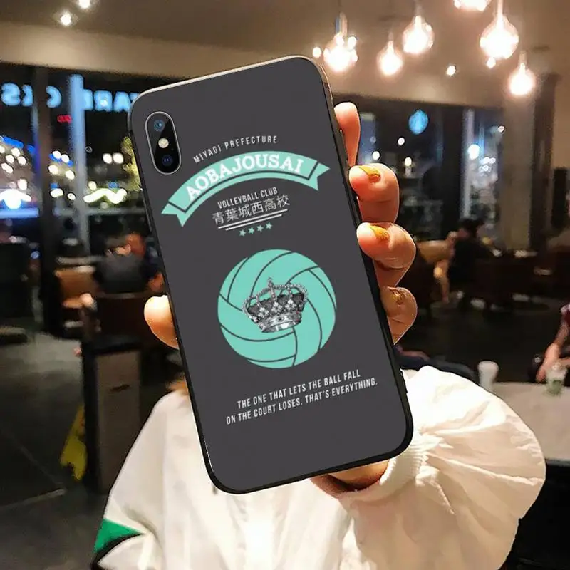 

Karasuno Nekoma cartoon anime school logo high quality Phone Case for iPhone 11 12 pro XS MAX 8 7 6 6S Plus X 5S SE 2020 XR