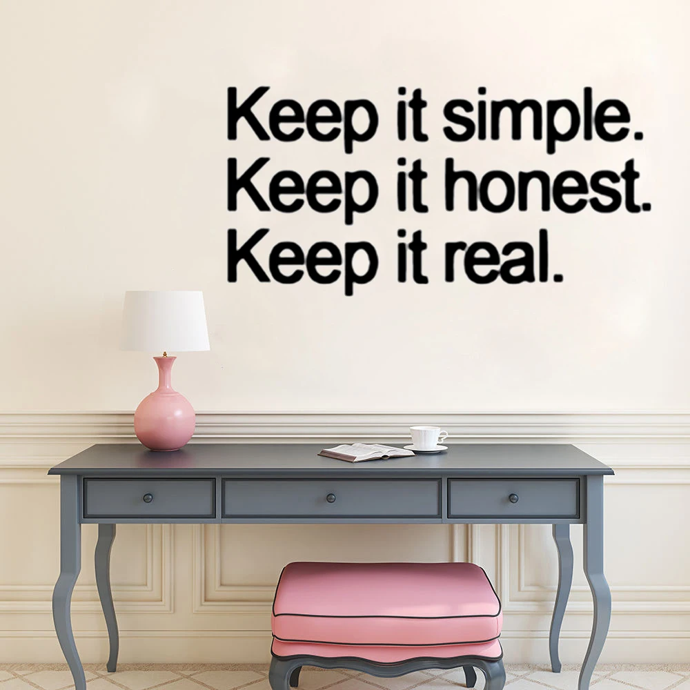 

Keep it simple/honest/real Inspiring Sentences Wallpaper Murals Phrases For Home Bedroom Office Wall&Door&Any Room Decor M16