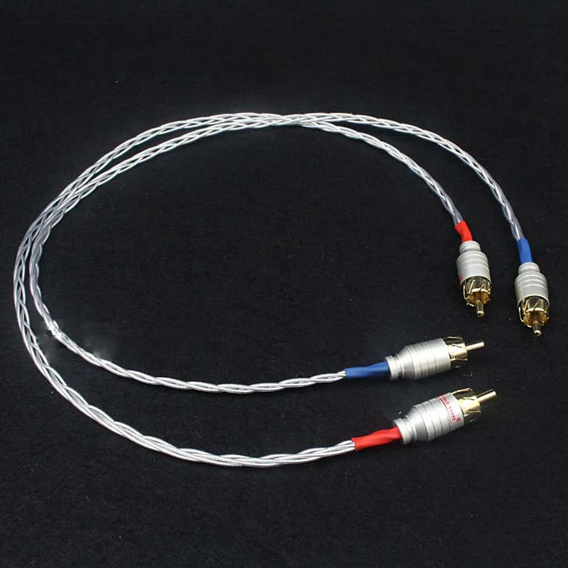 

HiFi 5N OCC Single Crystal RCA Cable Hi-end CD Amplifier Interconnect 2RCA to 2RCA Male Audio Cable 0.5m 1m 1.5m 2m