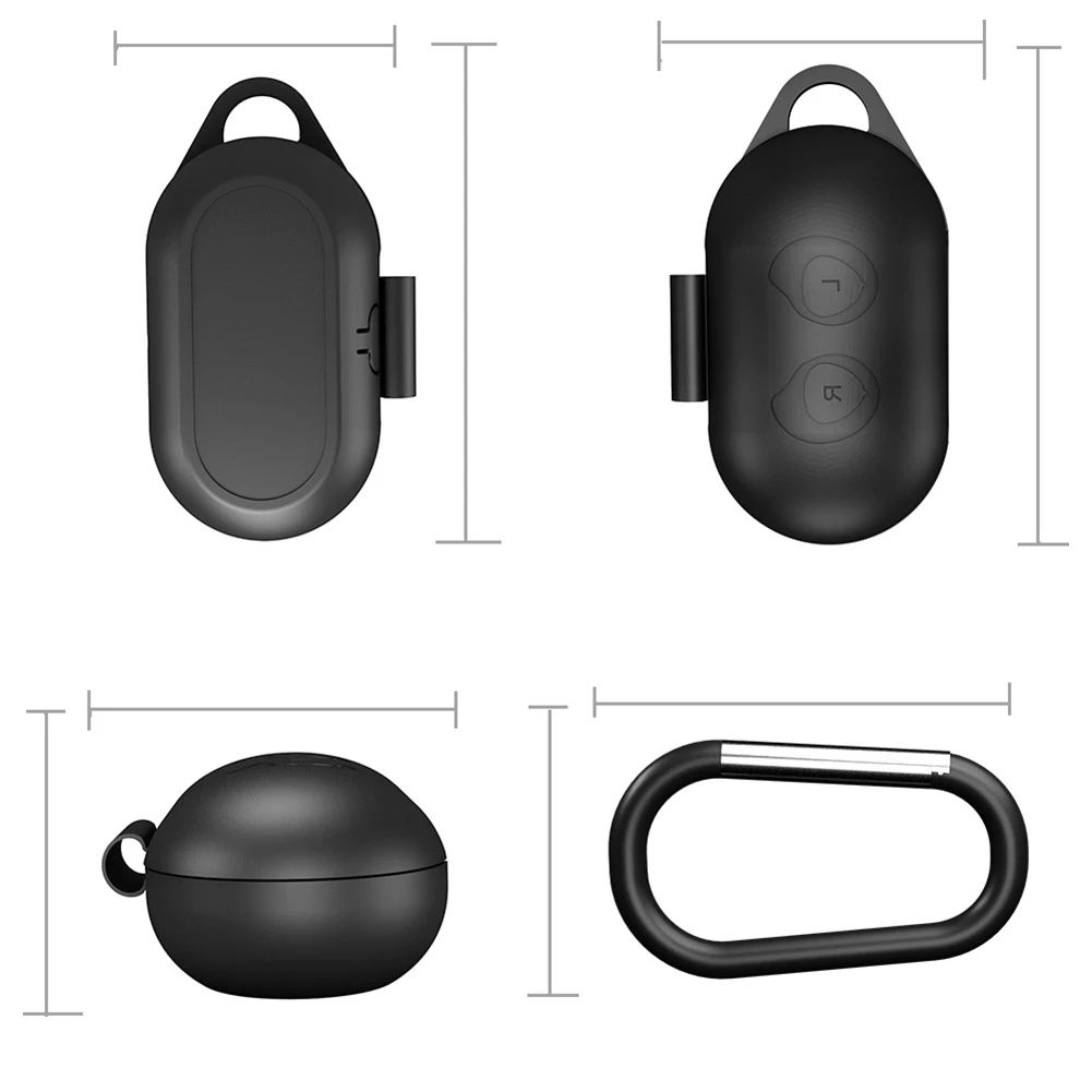 Портативный противоударный силиконовый чехол для samsung Galaxy Buds с карабином |