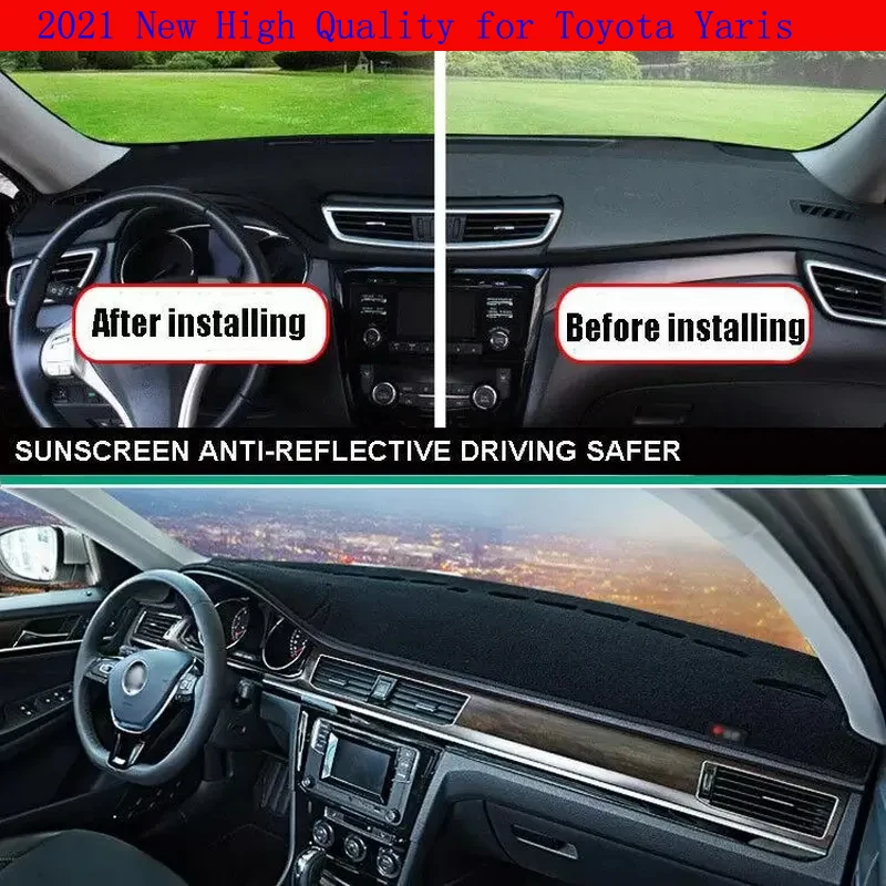 

2021 New High Quality for Toyota Yaris 2011 Dashboard Cover Non Slip Dash Mat Sun Shade Carpet Pad Accessories