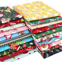 christmas 100 cotton fabrics for sewing clothes santa claus printed cloth sheets for patchwork diy crafts supplies 45150cm 1pc
