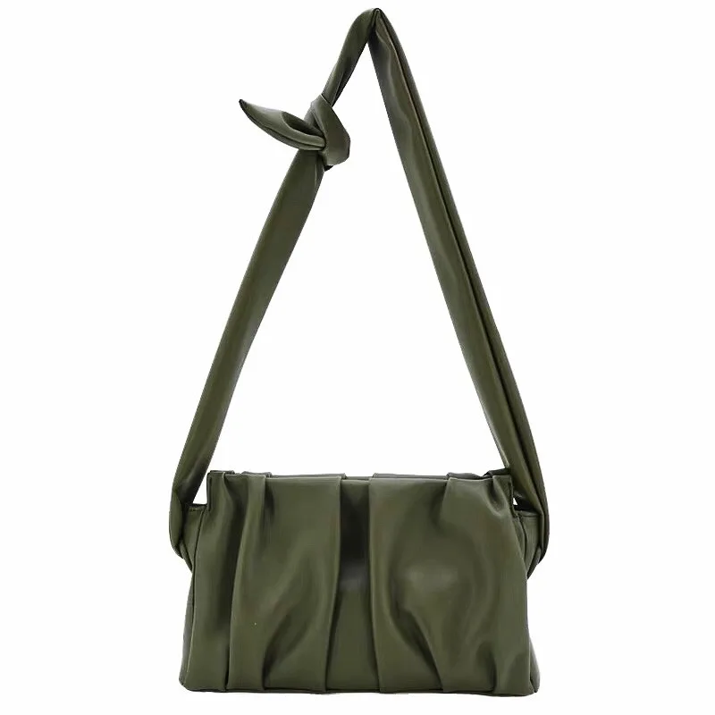 

WOONAM Women Fashion Handbag Top Hide Genuine Supple Calf Leather Pleated Frame Shoulder Bag WB1162