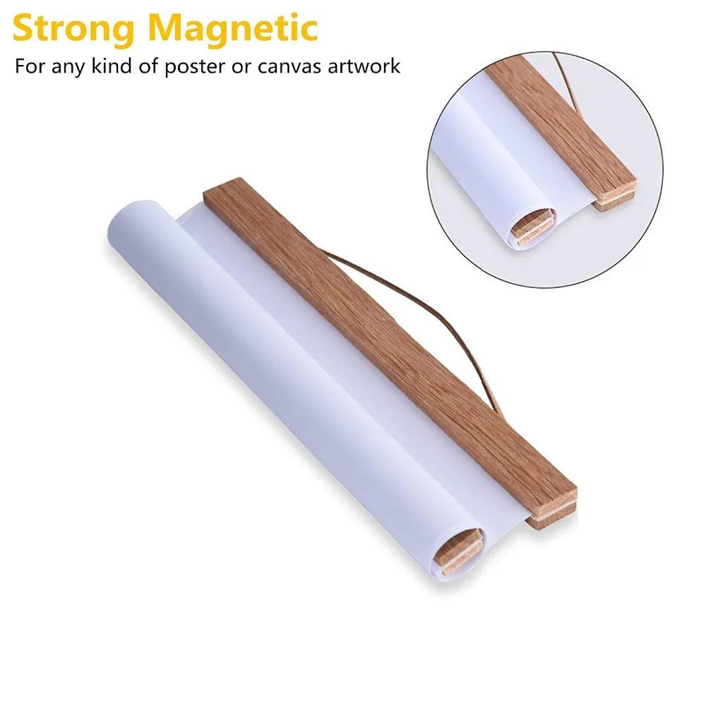

Wooden Poster Hanger Photo Magnetic Frame Four colors DIY Picture Canvas Print Hanging Wall Art Home Decor 21-80cm A4 A3 Custom