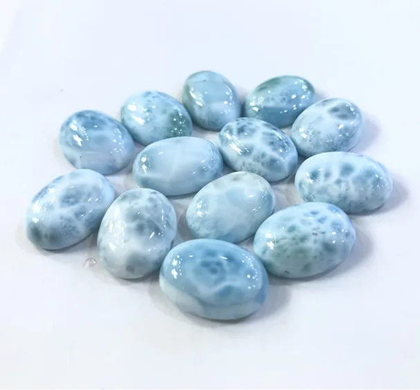 

100% Natural Larimar 12*16mm Oval Gem CAB Ring Face Pendant,2piece/pack semi precious stone cabochon beads pendant