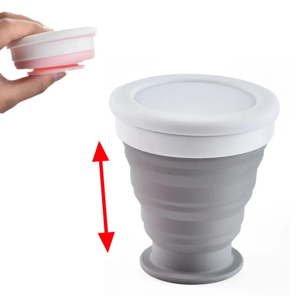 300 мл многоразовая походная дорожная чашка регулируемая пищевая Силиконовая