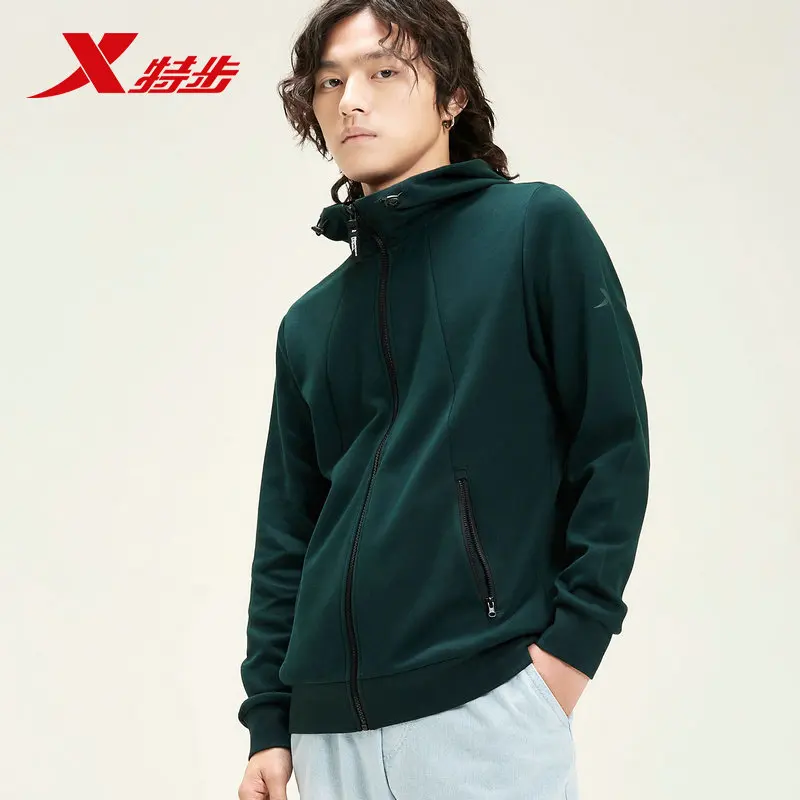 Xtep Мужская спортивная куртка осенняя Новая модная повседневная трикотажная на
